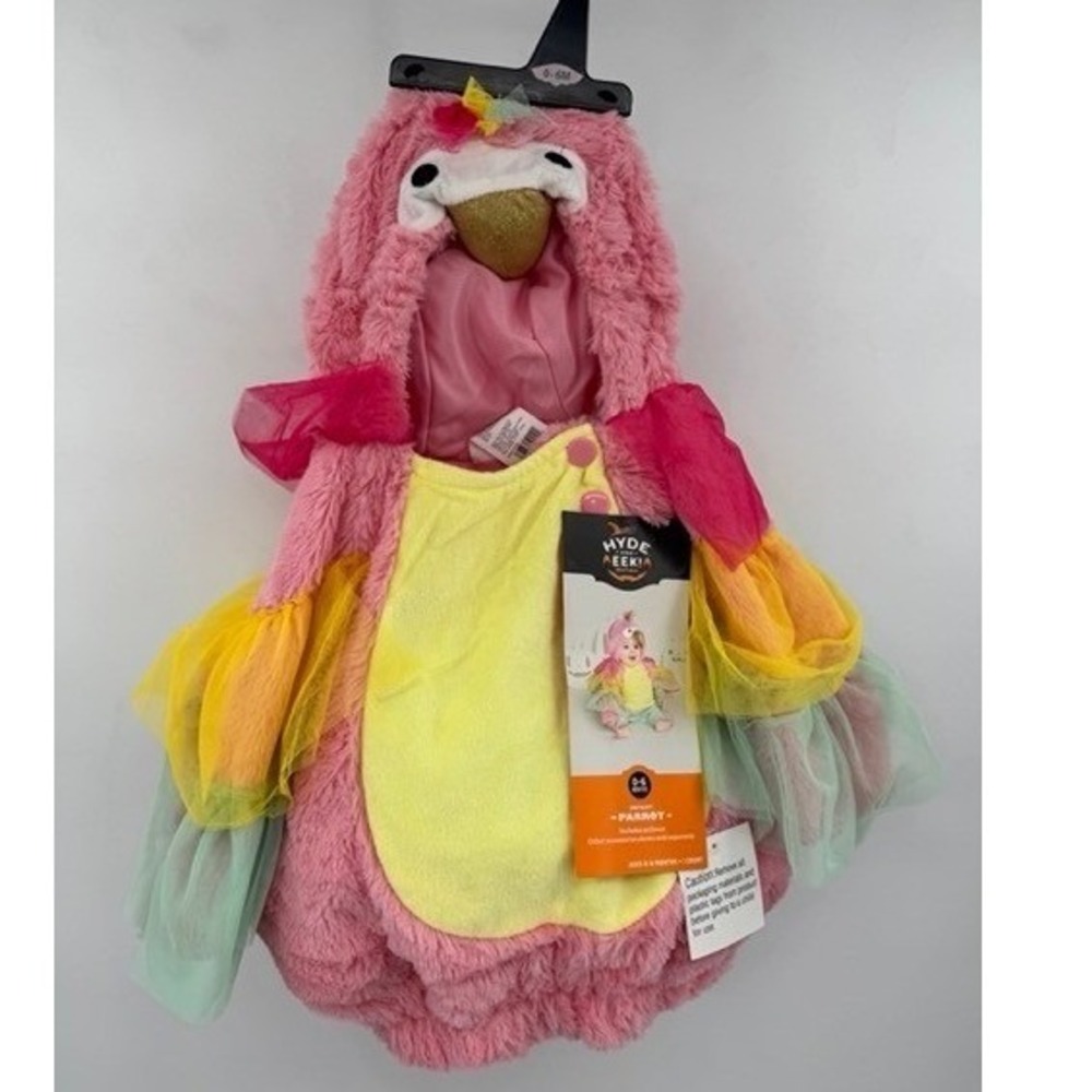 Hyde & Eek! Kids Pink Parrot Costume with Yellow Bib